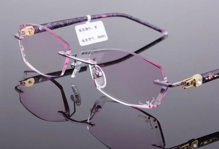 Unisex Rectangular Rimless Titanium Prescription Glasses 88005 — view 13 | Rx Spectacle