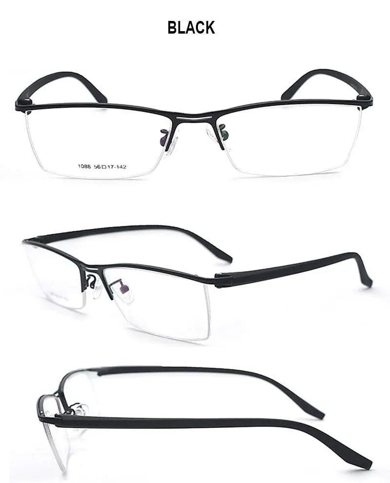 Men's Semi-Rimless Acetate Prescription Glasses 1088 — view 11 | Rx Spectacle