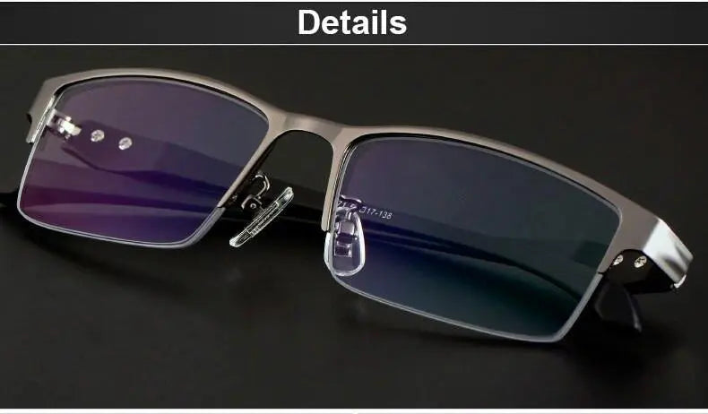Men's Rectangular Full Rim Alloy Prescription Glasses — view 21 | Rx Spectacle