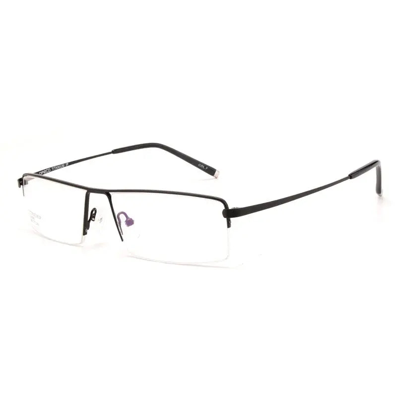 Men's Square Semi-Rimless Titanium Prescription Glasses 68095 — view 4 | Rx Spectacle