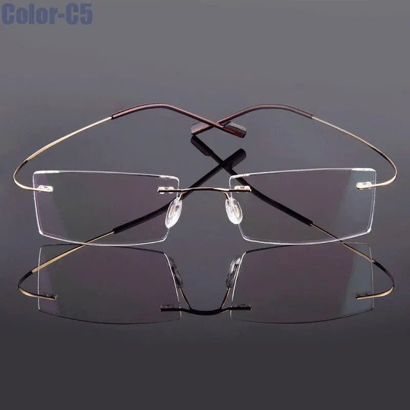 Men's Rimless Alloy Prescription Glasses T8089 — view 15 | Rx Spectacle