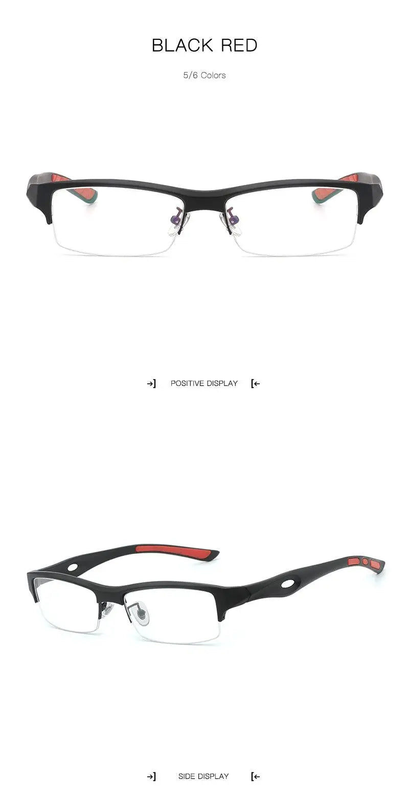 Men's Rectangular Semi-Rimless TR90 Prescription Glasses L1077 — view 19 | Rx Spectacle