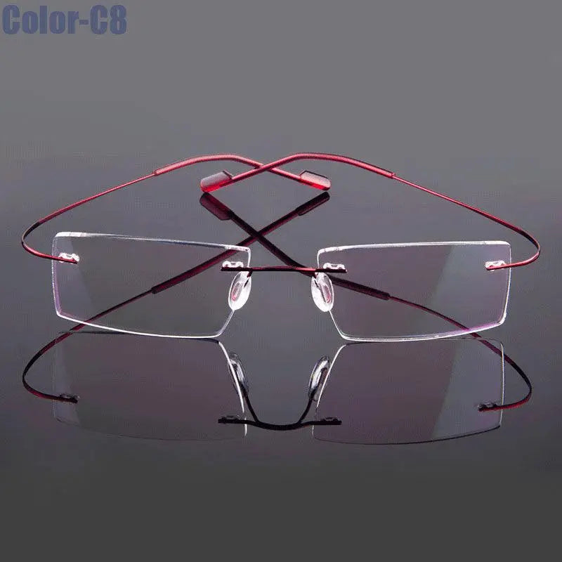 Men's Rimless Alloy Prescription Glasses T8089 — view 10 | Rx Spectacle