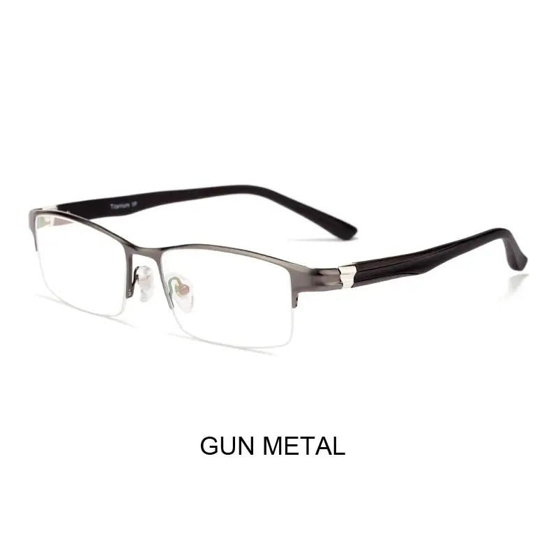 Unisex Browline Semi-Rimless Alloy Prescription Glasses 71801 — view 4 | Rx Spectacle