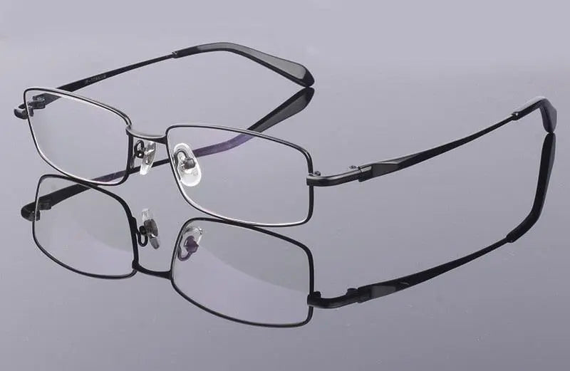 Men's Square Full Rim Titanium Prescription Glasses L9867 — view 13 | Rx Spectacle