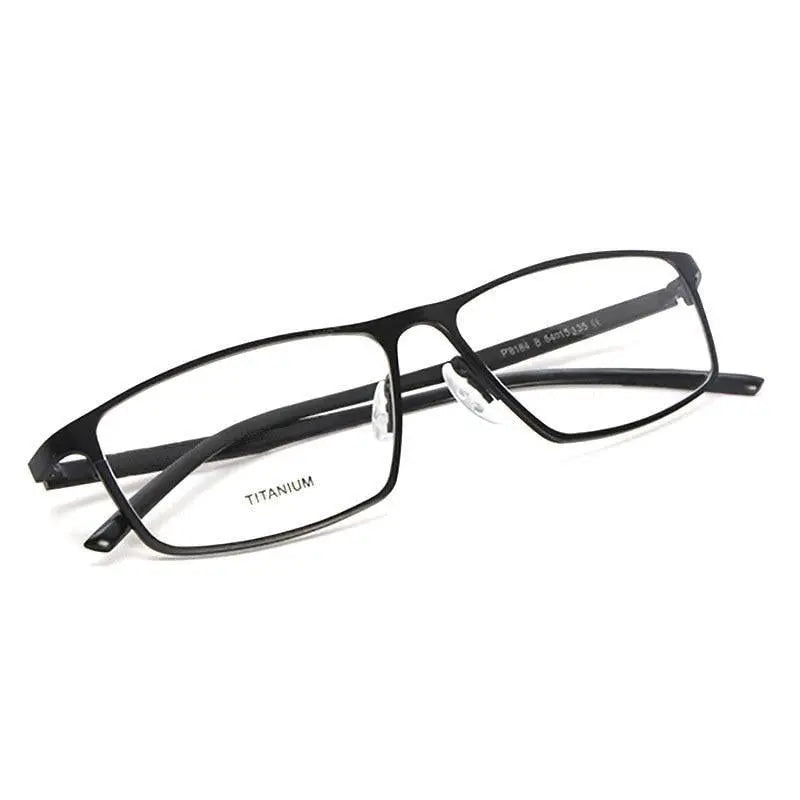 Men's Square Full Rim Titanium Prescription Glasses P8184 — view 5 | Rx Spectacle