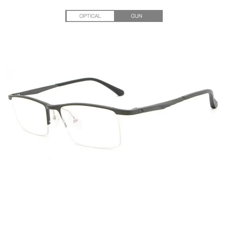 Men's Rectangular Semi-Rimless Alloy Prescription Glasses Lp6236 — view 10 | Rx Spectacle