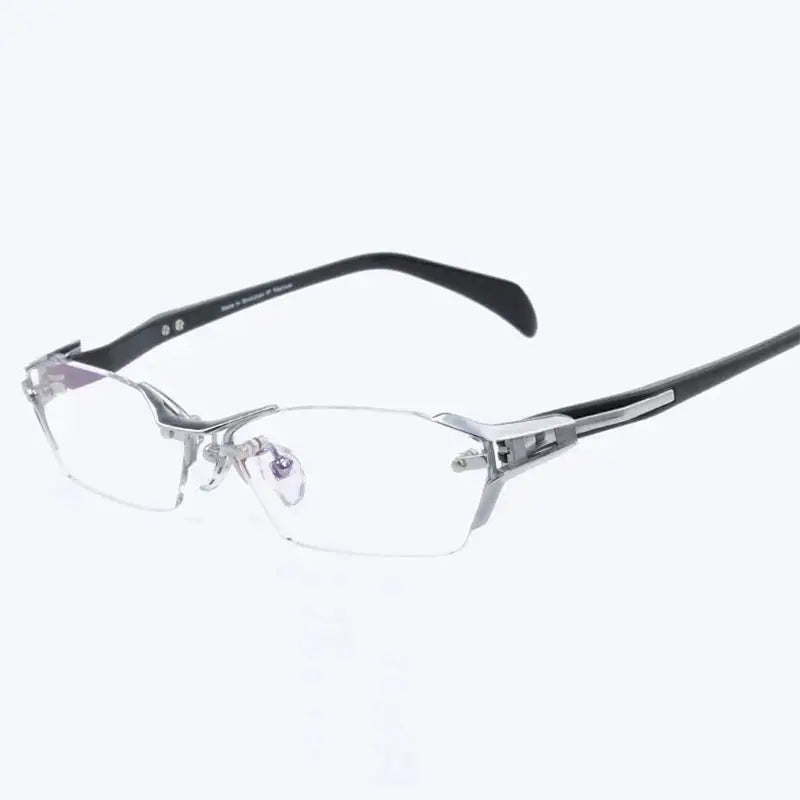 Women's Polygon Semi-Rimless Stainless Steel Prescription Glasses 71174 — view 4 | Rx Spectacle