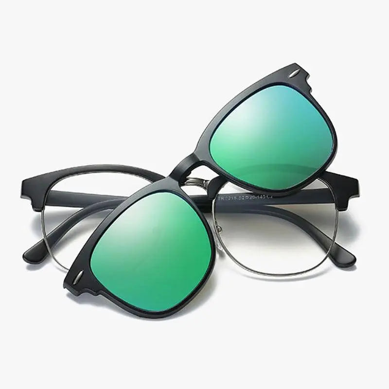 Men's Square Full Rim Clip-On Prescription Glasses 2218 — view 4 | Rx Spectacle