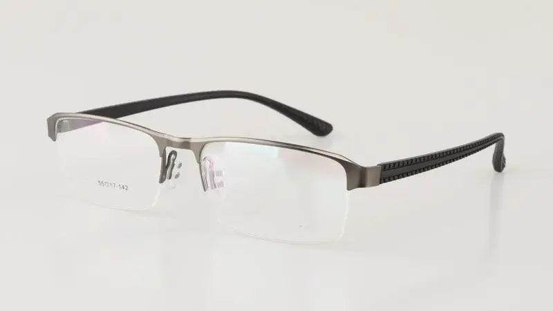 Men's Rectangular Semi-Rimless Titanium Reading Glasses 9bs — view 22 | Rx Spectacle