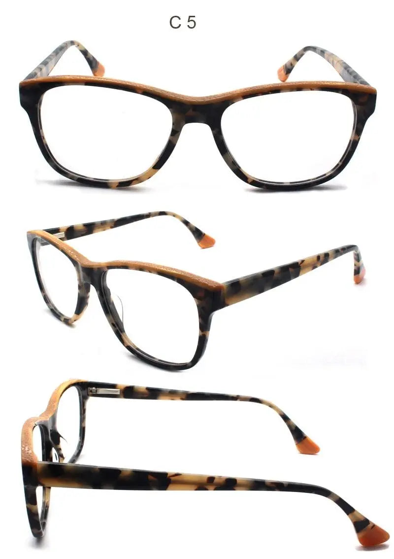 Unisex Square Full Rim Acetate Prescription Glasses 8040 — view 8 | Rx Spectacle