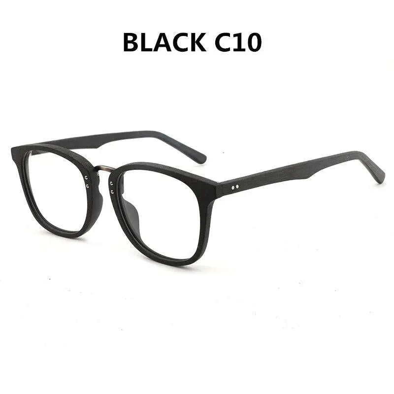 Unisex Round Full Rim Wood Prescription Glasses Hb029 — view 9 | Rx Spectacle