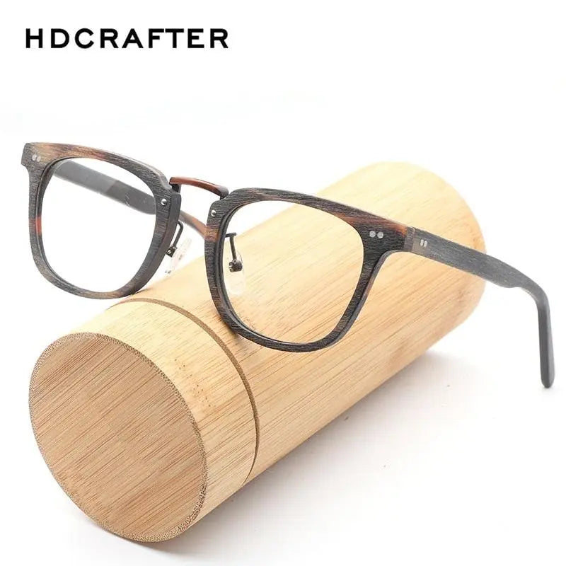 Unisex Square Full Rim Wood Prescription Glasses Lbh025 — view 5 | Rx Spectacle