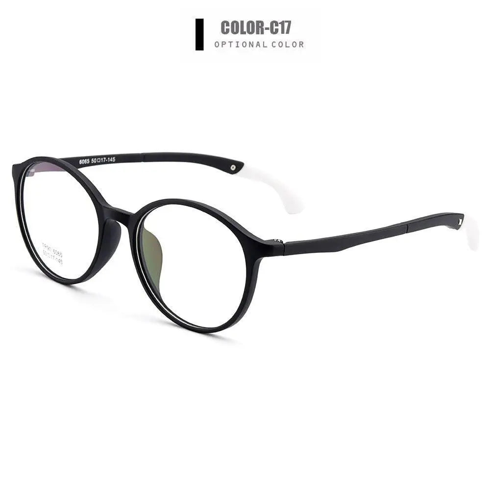 Unisex Round Full Rim TR90 Prescription Glasses M6065 — view 10 | Rx Spectacle