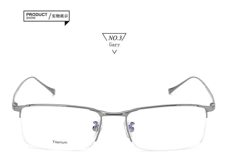 Men's Square Semi-Rimless Titanium Prescription Glasses S8803 — view 18 | Rx Spectacle