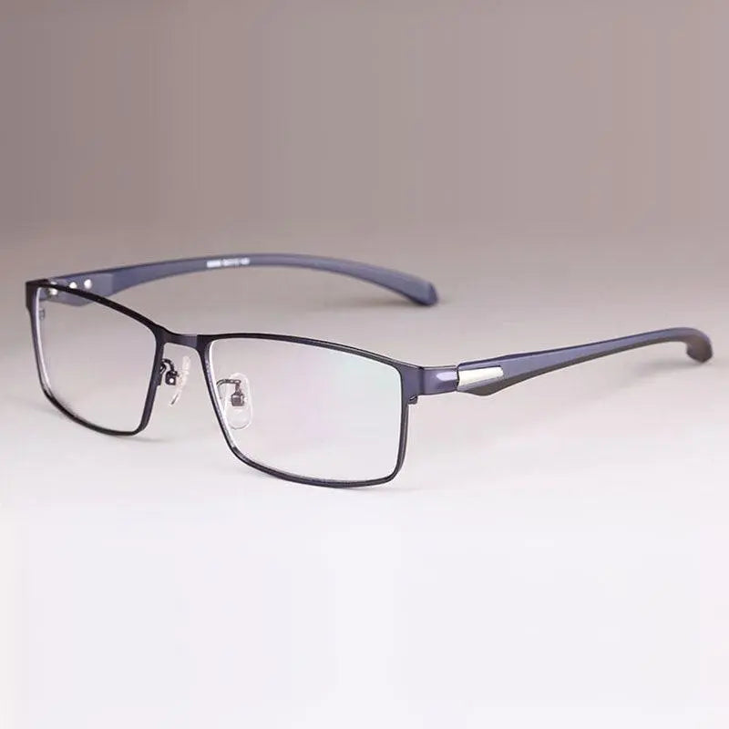 Men's Rectangular Full Rim Alloy Prescription Glasses — view 5 | Rx Spectacle