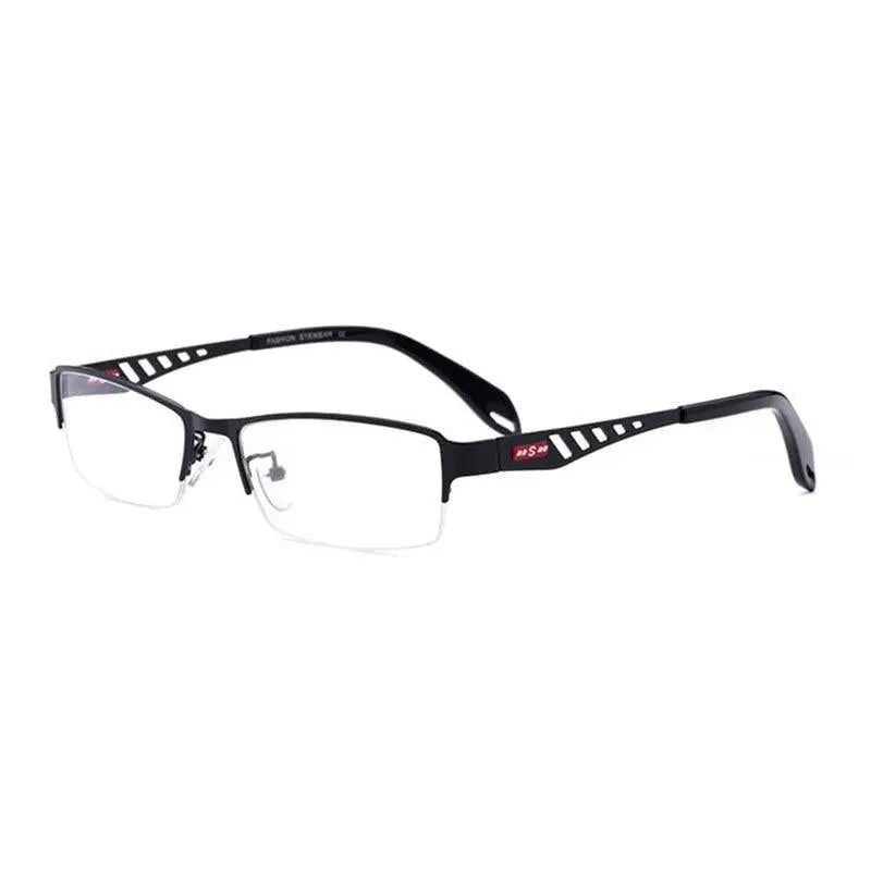 Men's Rectangular Semi-Rimless Alloy Prescription Glasses — view 5 | Rx Spectacle