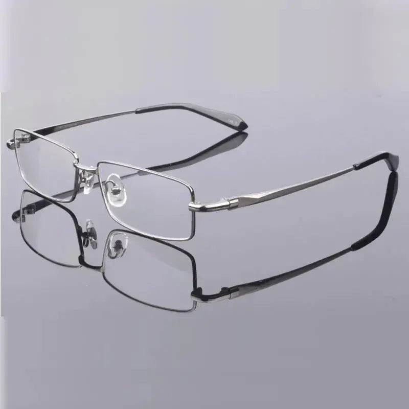 Men's Square Full Rim Titanium Prescription Glasses H9867 — view 8 | Rx Spectacle
