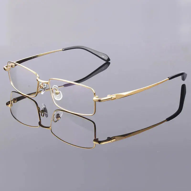 Men's Square Full Rim Titanium Prescription Glasses H9867 — view 10 | Rx Spectacle