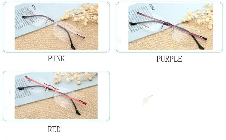 Unisex Rectangular Rimless Alloy Prescription Glasses Rw004 — view 8 | Rx Spectacle