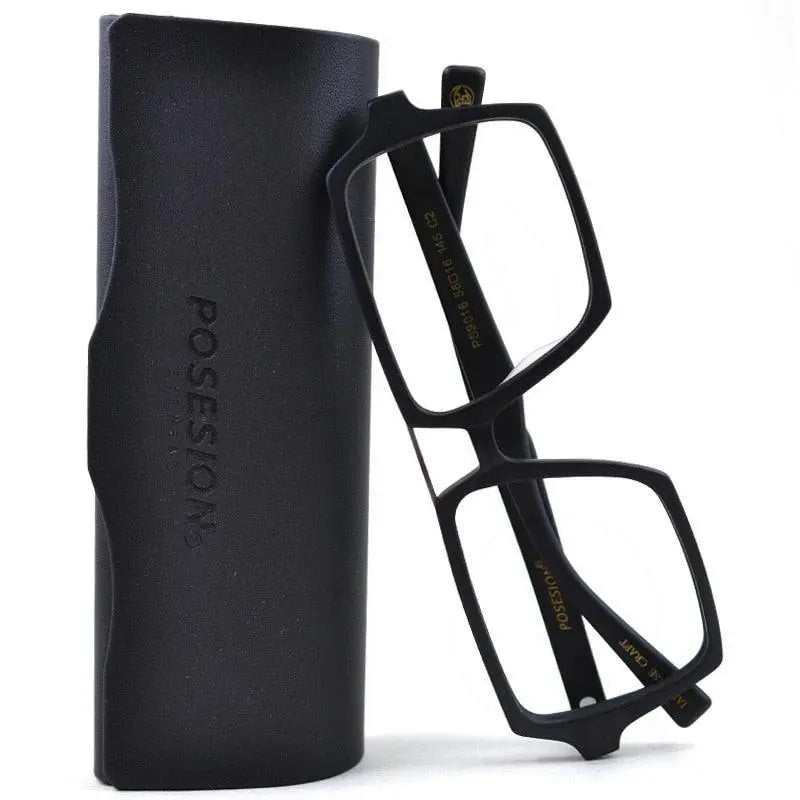 Unisex Square Full Rim Alloy Double Bridge Prescription Glasses Ps9016 — view 6 | Rx Spectacle