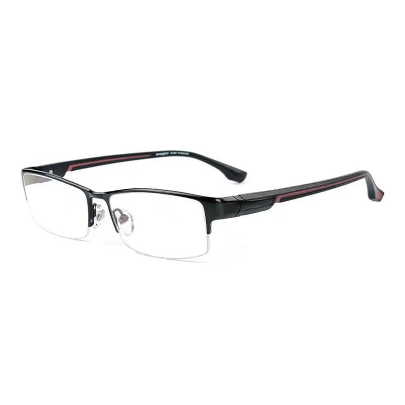 Men's Rectangular Semi-Rimless Titanium Prescription Glasses L266 — view 5 | Rx Spectacle