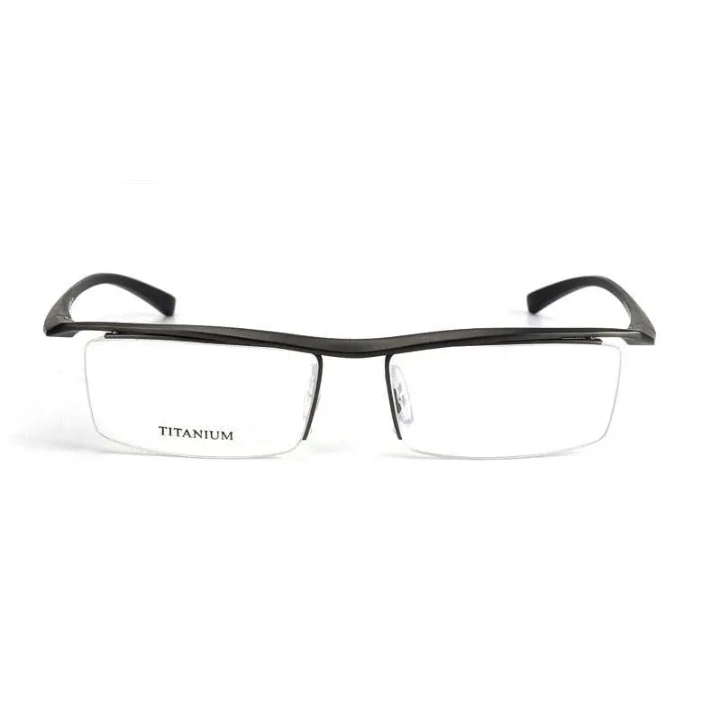 Men's Browline Semi-Rimless Titanium Prescription Glasses P8189 — view 3 | Rx Spectacle