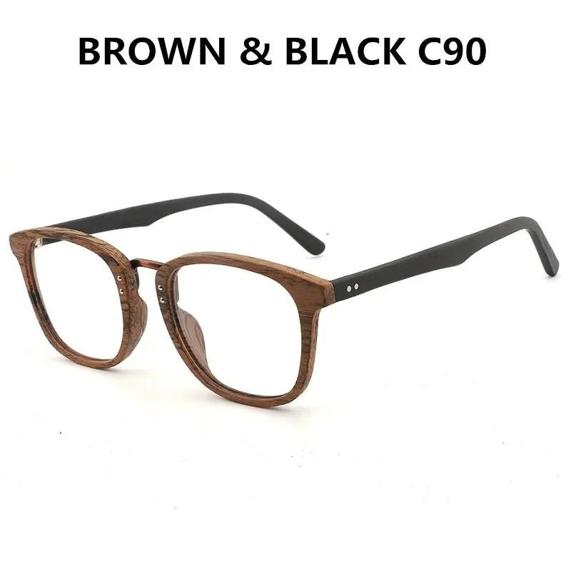 Unisex Round Full Rim Wood Prescription Glasses Hb029 — view 5 | Rx Spectacle
