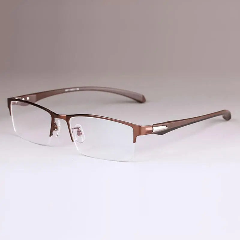 Men's Rectangular Full Rim Alloy Prescription Glasses — view 9 | Rx Spectacle
