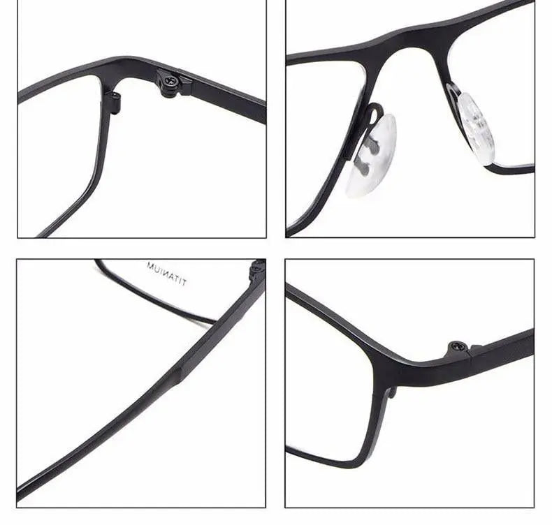 Men's Square Full Rim Titanium Prescription Glasses P8184 — view 15 | Rx Spectacle
