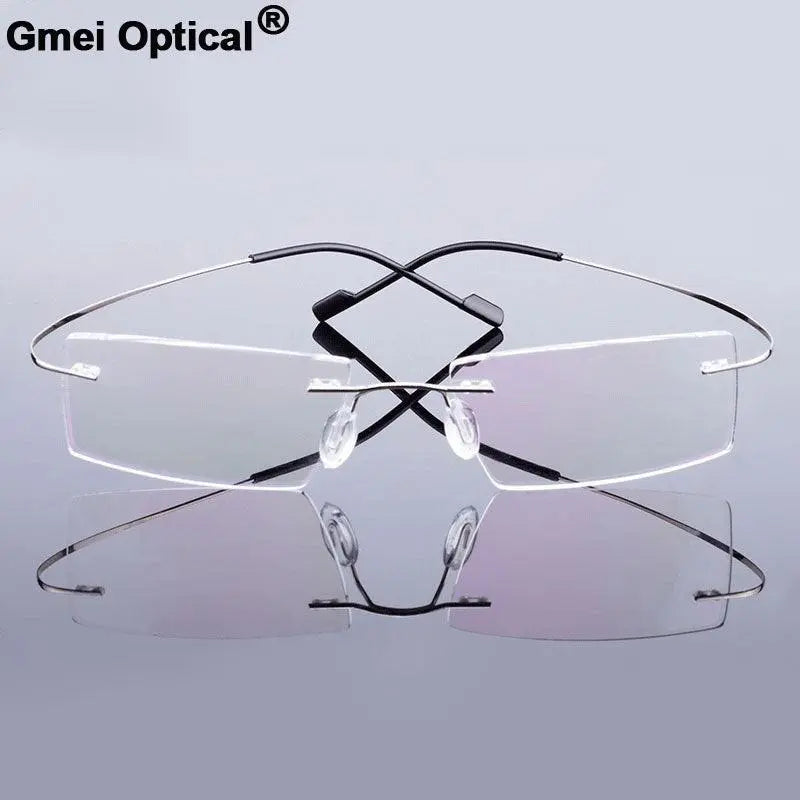 Men's Rimless Alloy Prescription Glasses T8089 — view 2 | Rx Spectacle