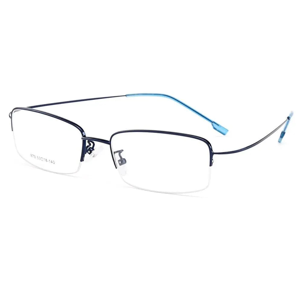 Men's Semi-Rimless Titanium Prescription Glasses Y879 — view 11 | Rx Spectacle