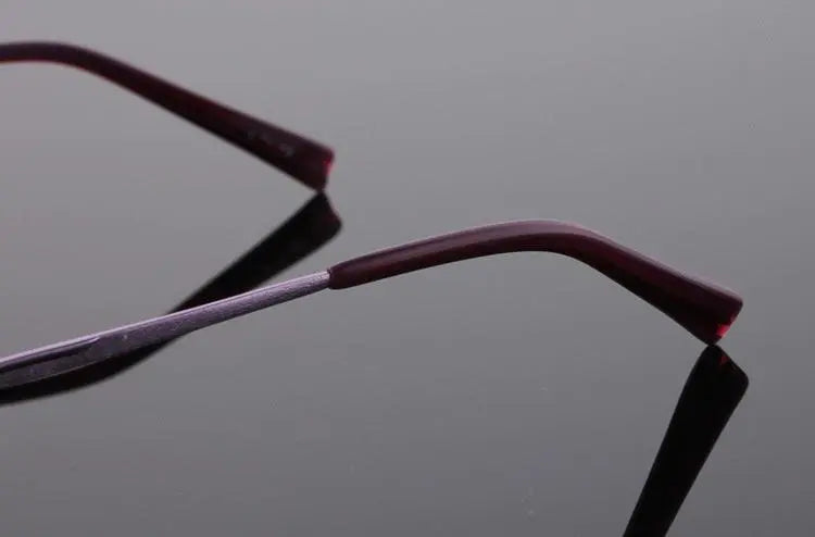 Women's Rectangular Rimless Titanium Prescription Glasses 2123 — view 15 | Rx Spectacle