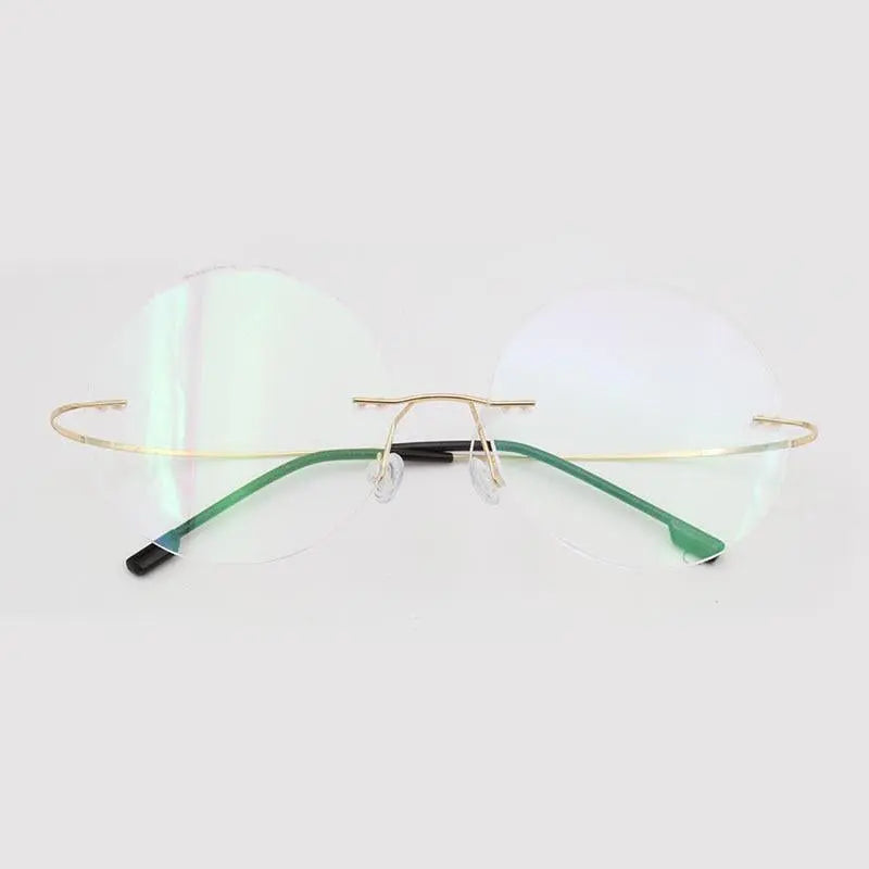 Men's Round Rimless Titanium Prescription Glasses — view 7 | Rx Spectacle