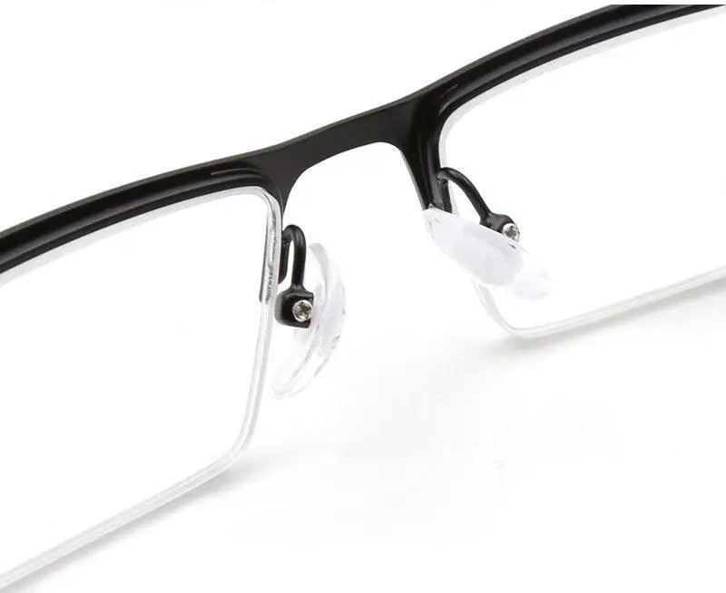 Men's Semi-Rimless Stainless Steel Reading Glasses D2015 — view 12 | Rx Spectacle