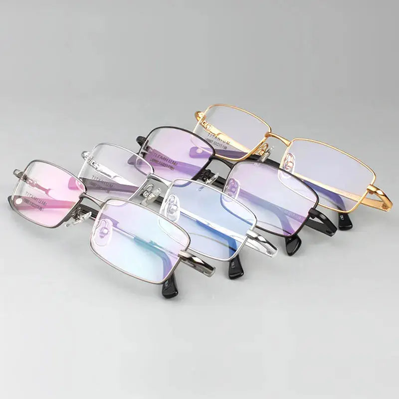 Men's Square Full Rim Titanium Prescription Glasses H9867 — view 2 | Rx Spectacle