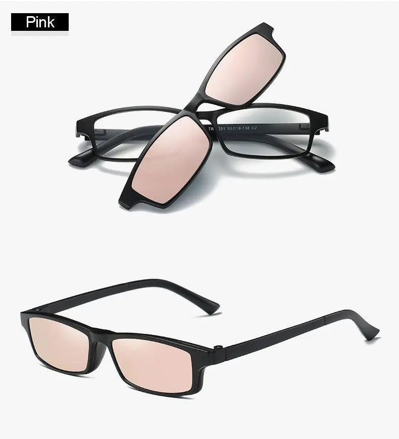 Women's Rectangular Full Rim TR90 Clip-On Prescription Glasses S206 — view 15 | Rx Spectacle