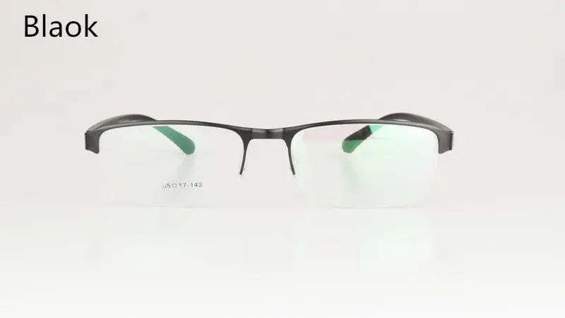 Men's Rectangular Semi-Rimless Titanium Reading Glasses 9bs — view 9 | Rx Spectacle