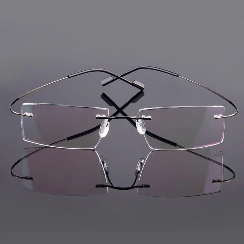 Men's Rimless Alloy Prescription Glasses T8089 — view 6 | Rx Spectacle