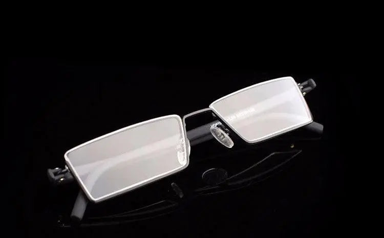Unisex Rectangular Semi-Rimless Alloy Reading Glasses R131 — view 15 | Rx Spectacle