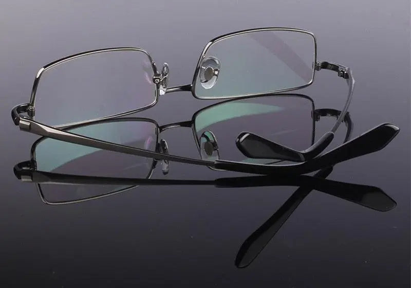 Men's Rectangular Full Rim Titanium Prescription Glasses 2256 — view 17 | Rx Spectacle