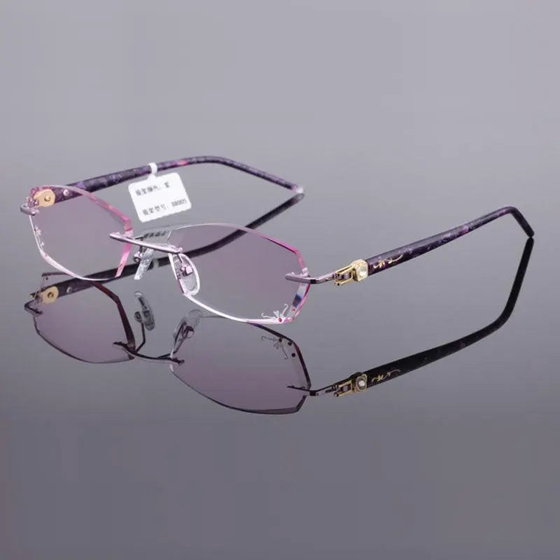Unisex Rectangular Rimless Titanium Prescription Glasses 88005 — view 7 | Rx Spectacle
