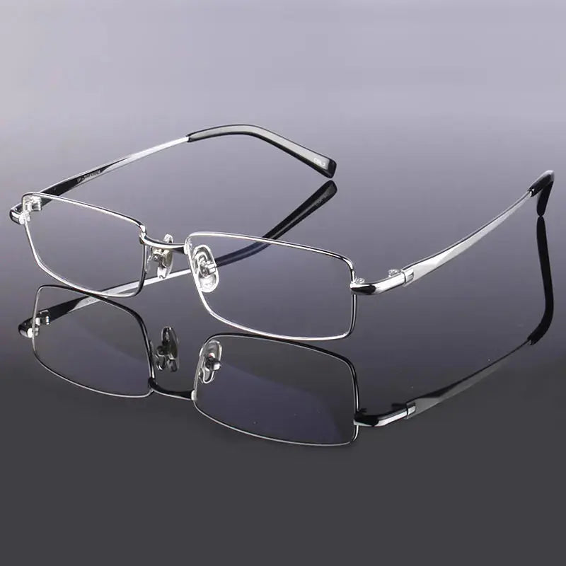 Men's Square Full Rim Titanium Prescription Glasses H9867 — view 7 | Rx Spectacle