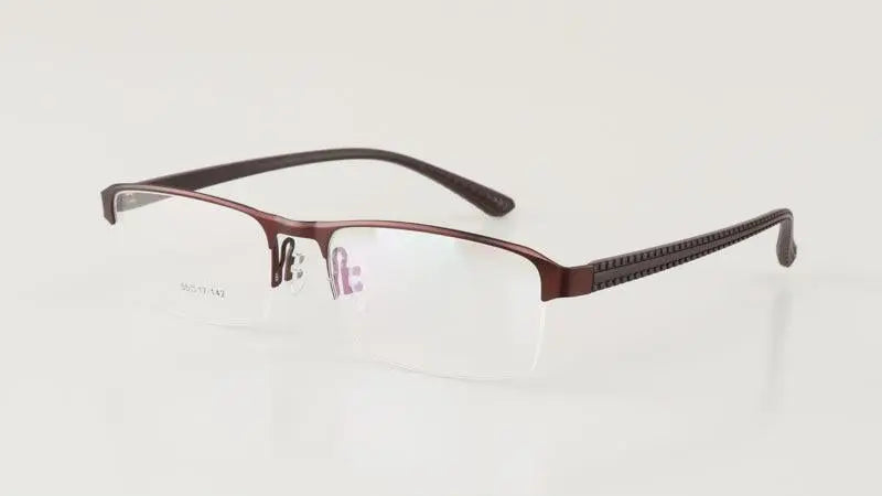 Men's Rectangular Semi-Rimless Titanium Reading Glasses 9bs — view 18 | Rx Spectacle