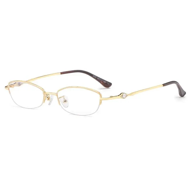 Women's Semi-Rimless Alloy Reading Glasses 3039 — view 10 | Rx Spectacle