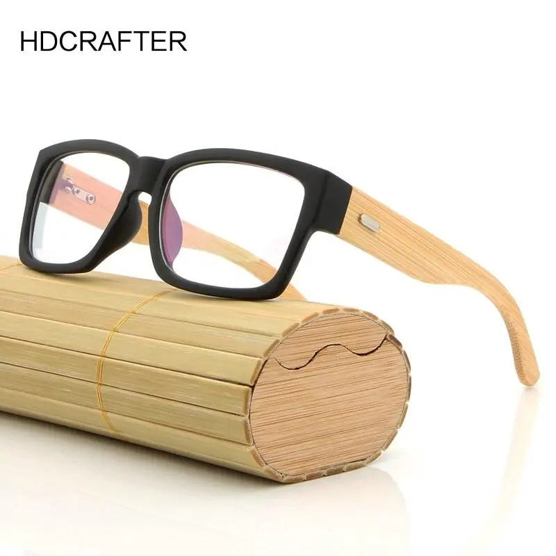 Unisex Rectangular Full Rim Wood Oversized Prescription Glasses 6823 — view 3 | Rx Spectacle