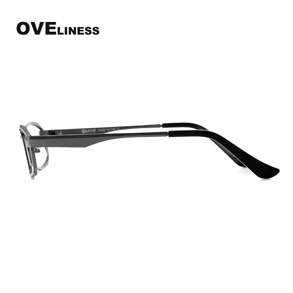 Men's Rectangular Full Rim Titanium Prescription Glasses P8718 — view 7 | Rx Spectacle