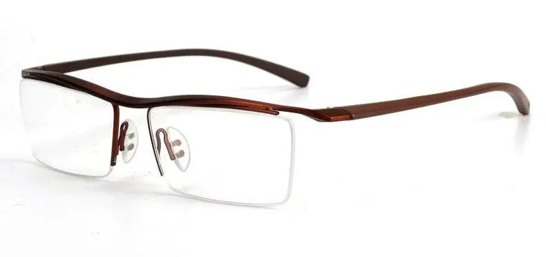 Men's Browline Semi-Rimless Titanium Prescription Glasses P8189 — view 20 | Rx Spectacle