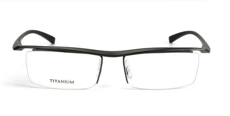Men's Browline Semi-Rimless Titanium Prescription Glasses P8189 — view 13 | Rx Spectacle