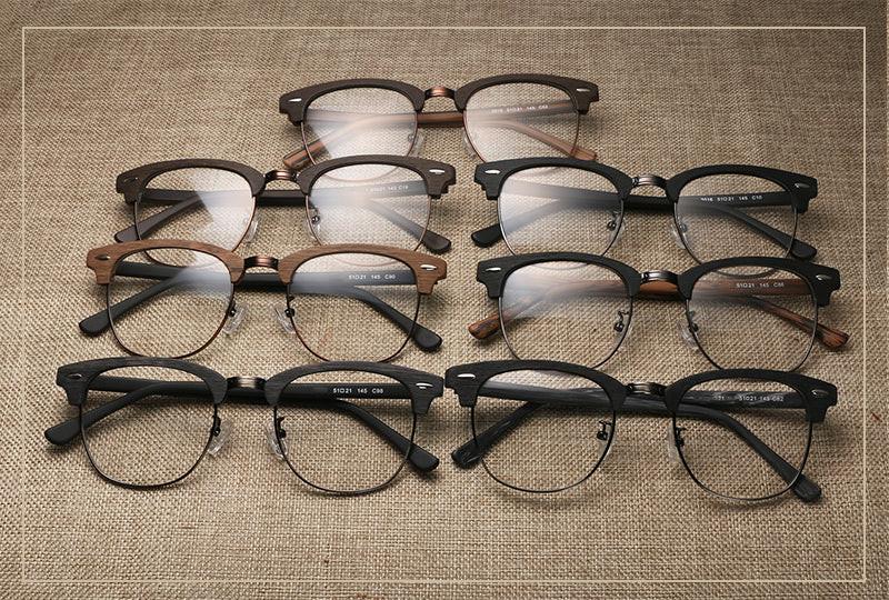 Unisex Round Full Rim Wood Prescription Glasses — view 17 | Rx Spectacle